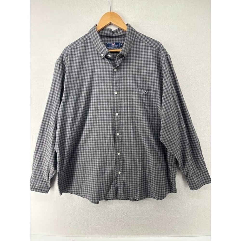 Vineyard Vines Shirt Mens XXL Gray Check Plaid Button Down Classic Fit‎ Tucker